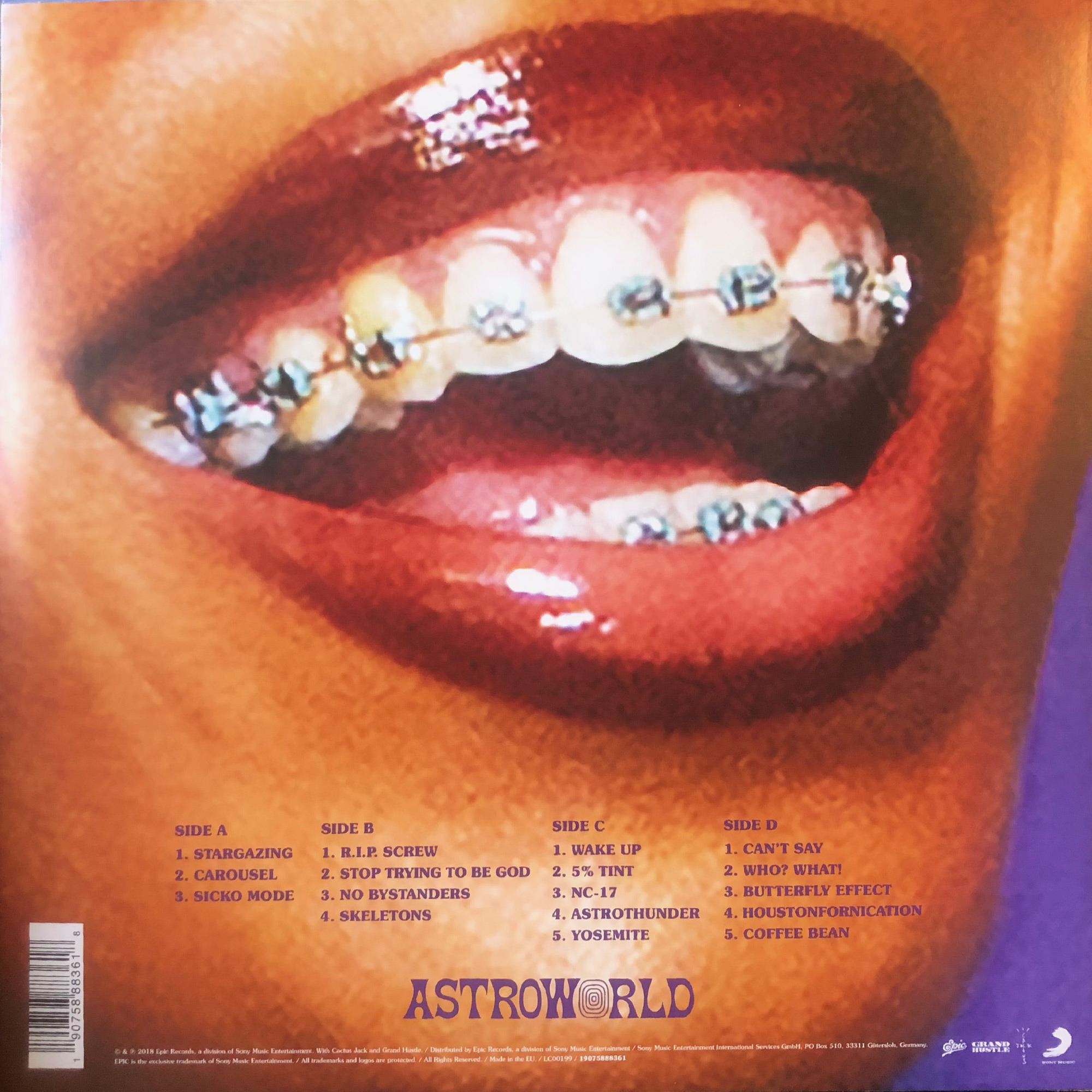 Back cover for album 'Astroworld"